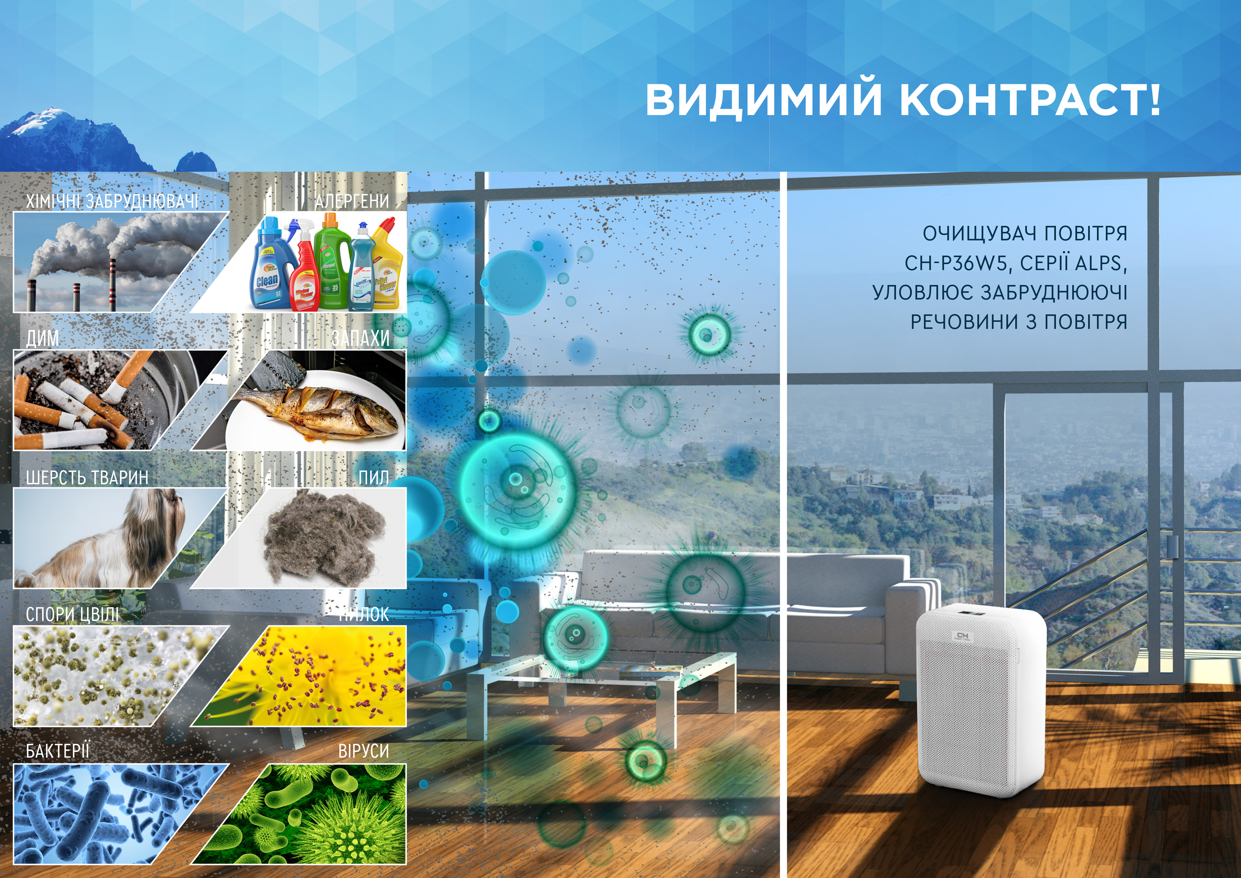 Очищувач повітря Cooper&Hunter ALPS CH-P36W5 ❄️ AIR-EX.COM.UA, зображення 2